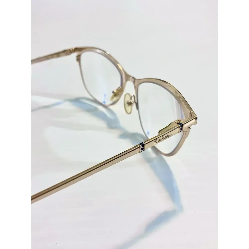 Lilly Pulitzer Eyeglass Frames Georgina Navy Blue Gold Full Rim 49 16 135